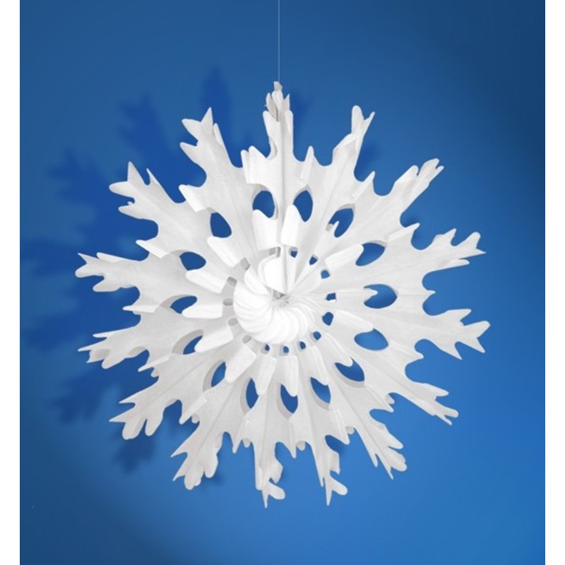 Paper rosette in snowflake design 45cm