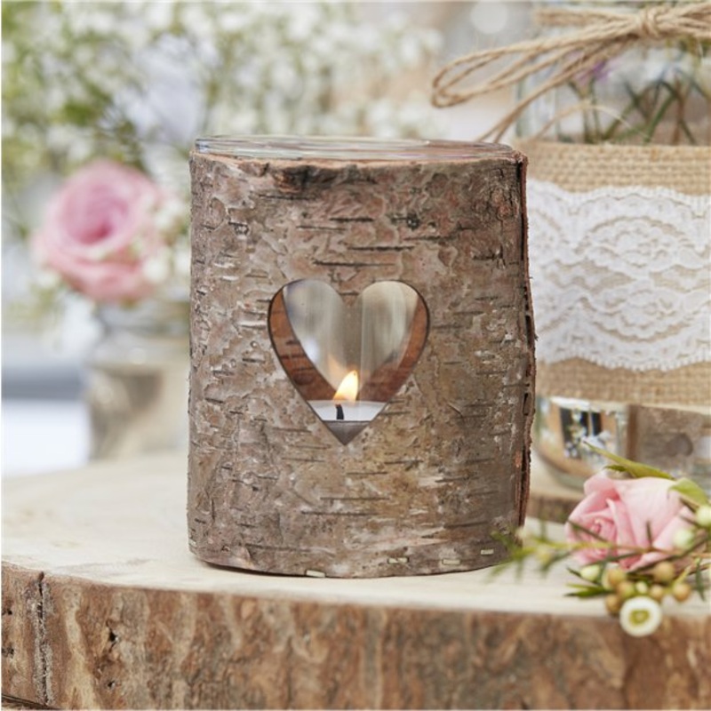 Rustic heart lantern 9 x 7cm
