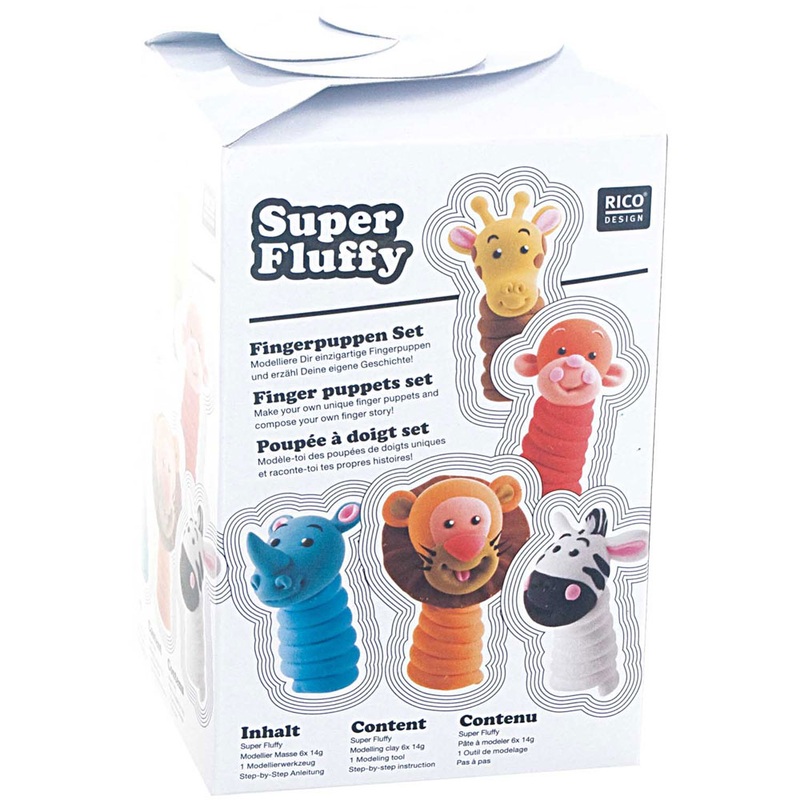 Super fluffy plasticine finger puppet set