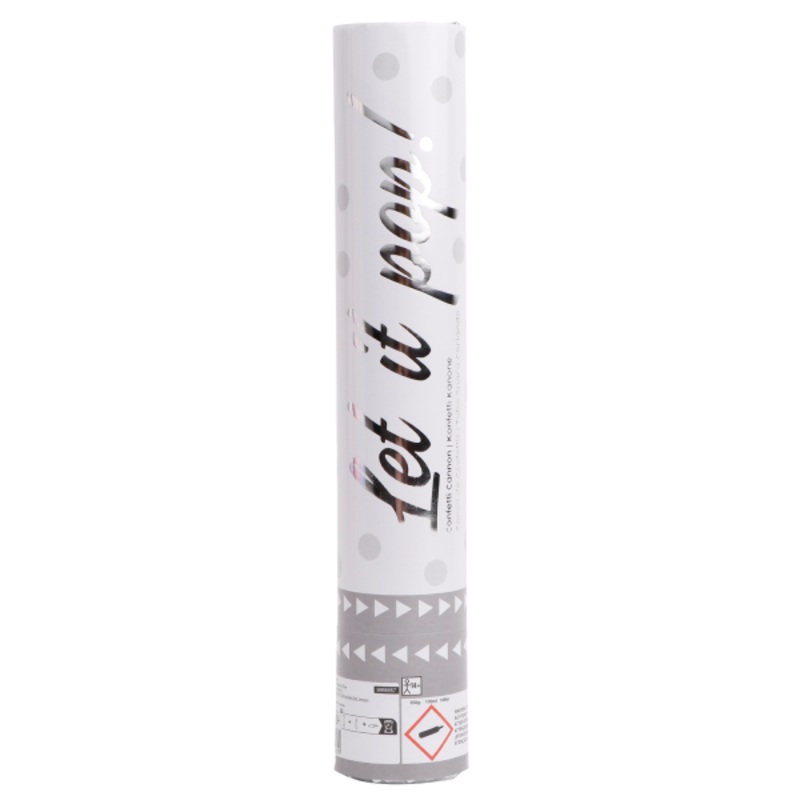 White Dots confetti cannon 28cm