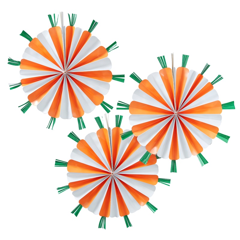 3 carrots paper rosettes Easter Morning