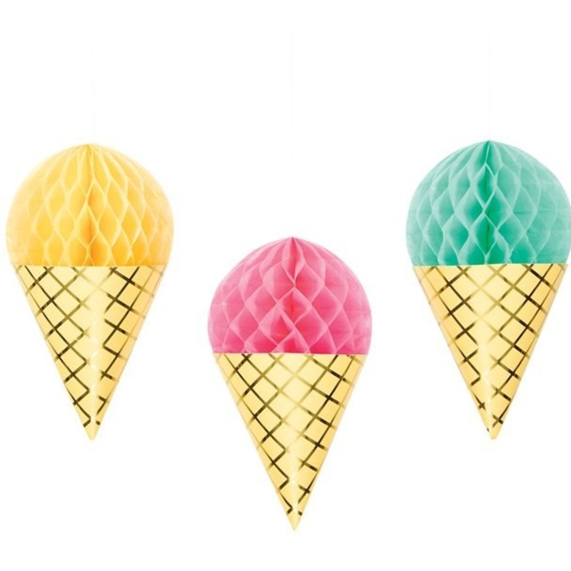 3 Eiszauber honeycomb balls 16.5 x 33cm
