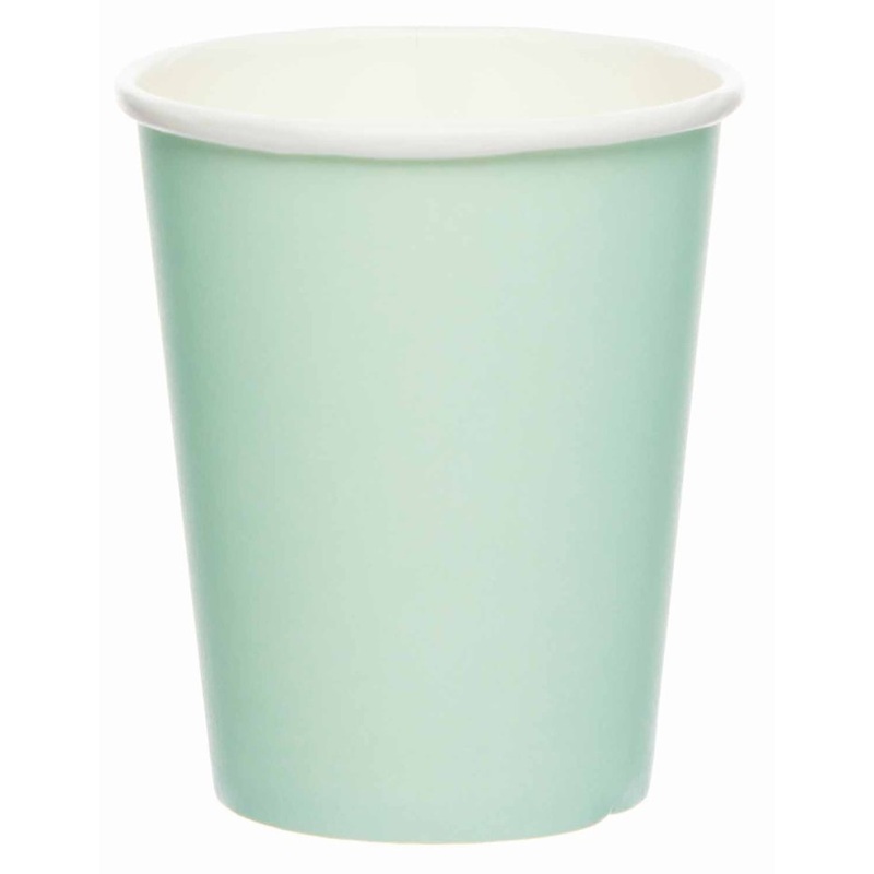 8 Duck Egg paper cups 227ml