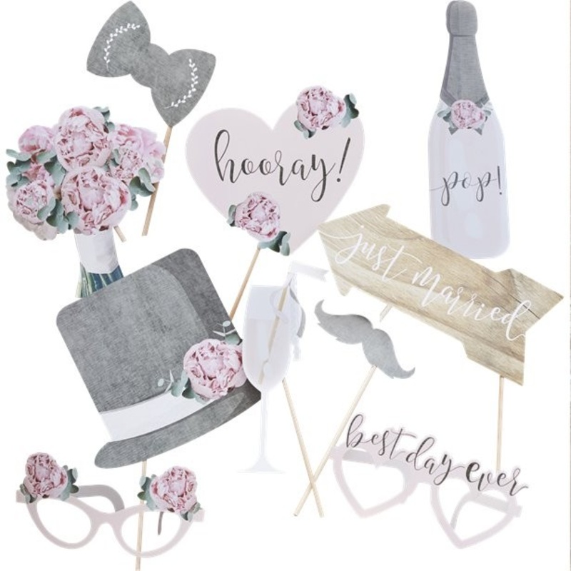 Photo props romantic wedding 10 pieces