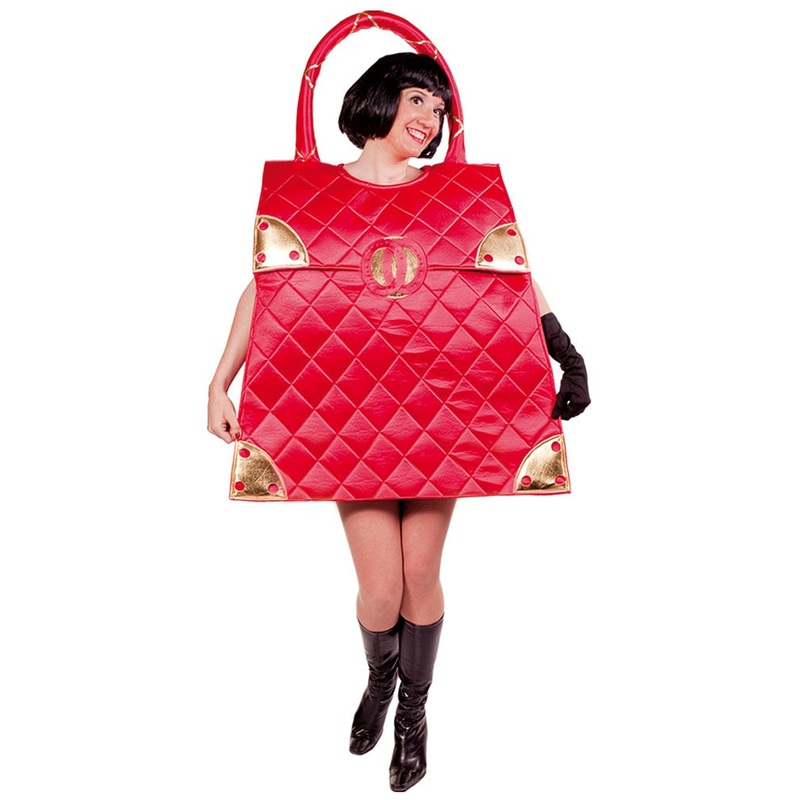 Red designer handbag women's costume