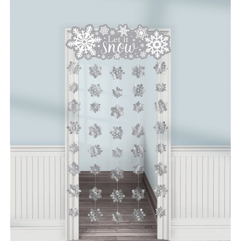 Snowflakes Land Door Curtain 99cm x 1.9m
