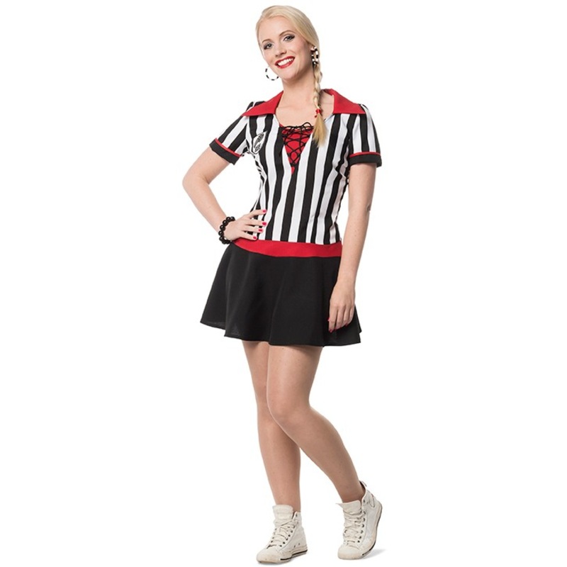 Striped referee costume for women 36