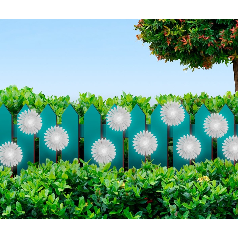 White flowers LED light chain 1.9m