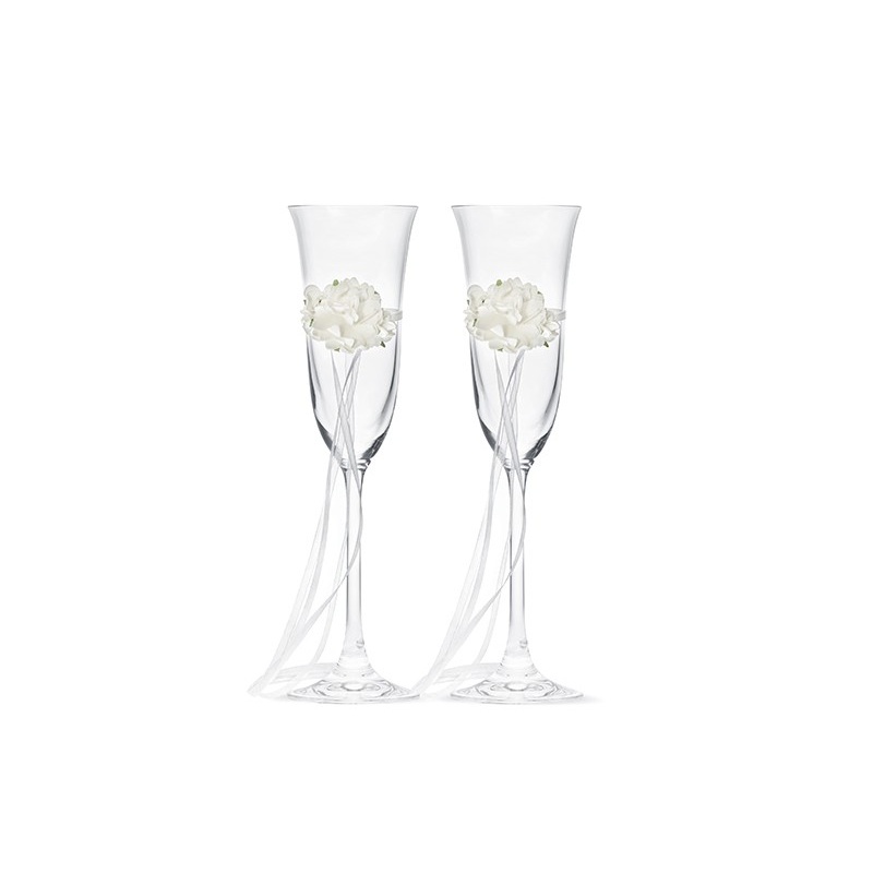 Wine glasses with flower