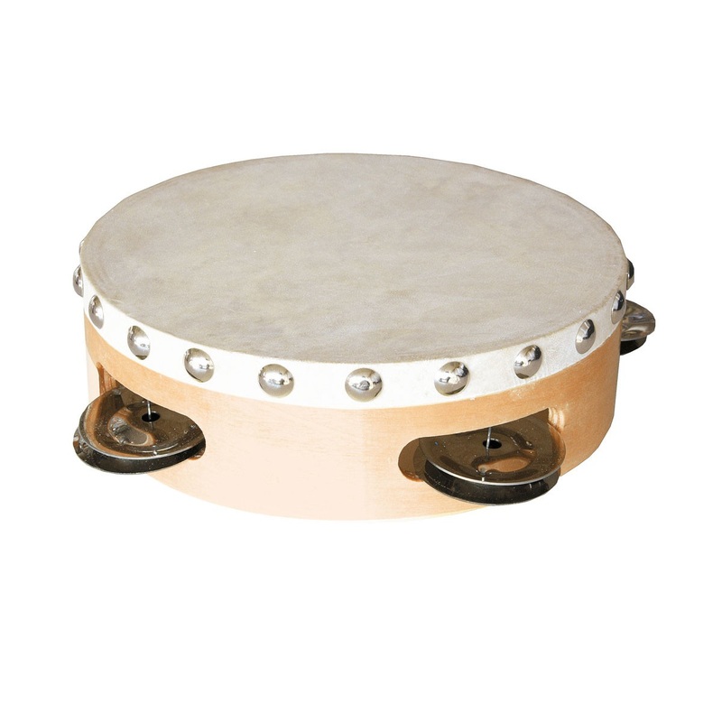 Wooden tambourine with fur skin