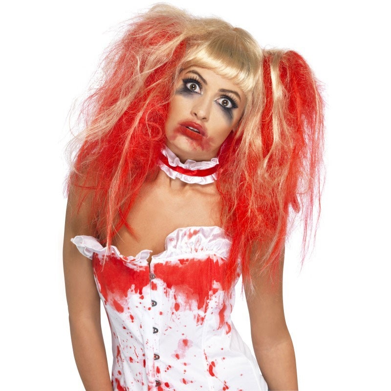 Blonde horror wig Bloody zombie