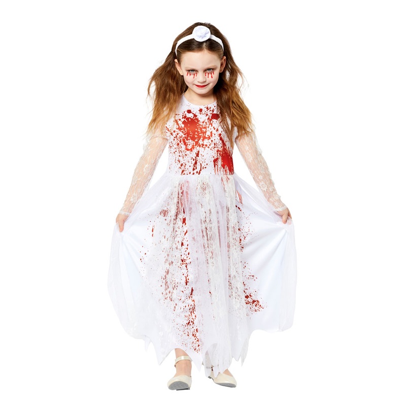 Bloodsmeared horror bride girl costume