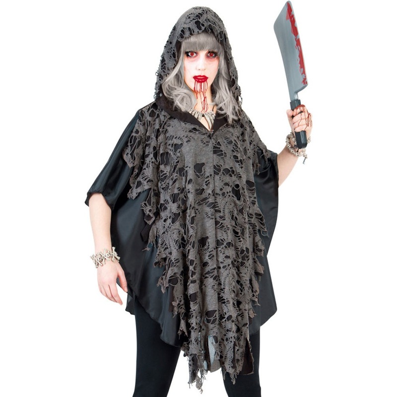 Bloodthirsty zombie cape in black