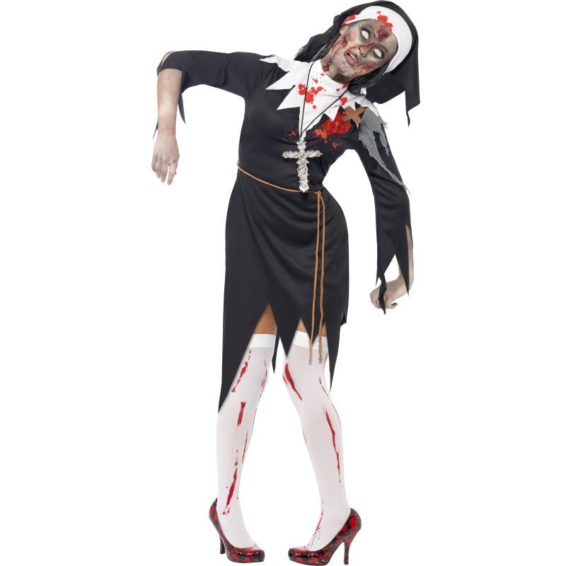 Bloody zombie nun costume S