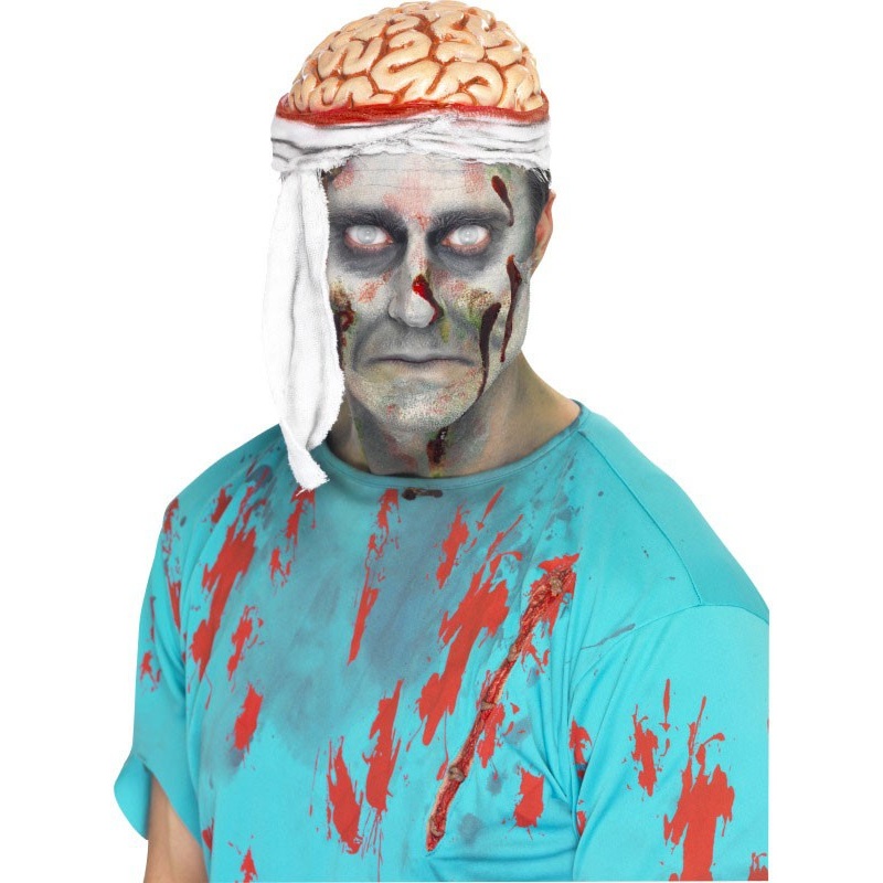 Brain horror hat with bandage