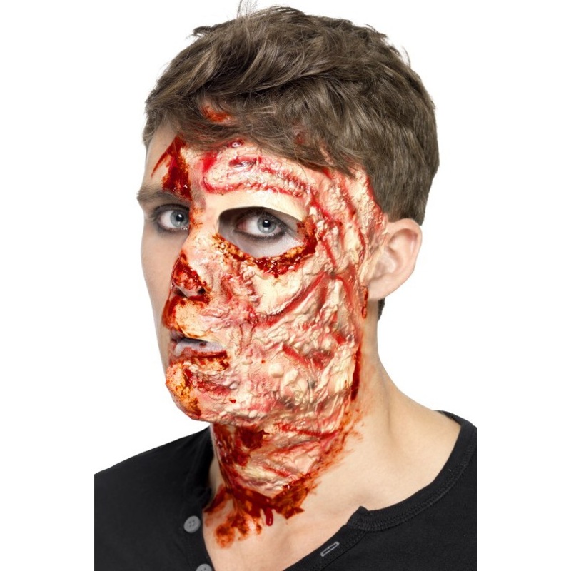 Burned face latex application