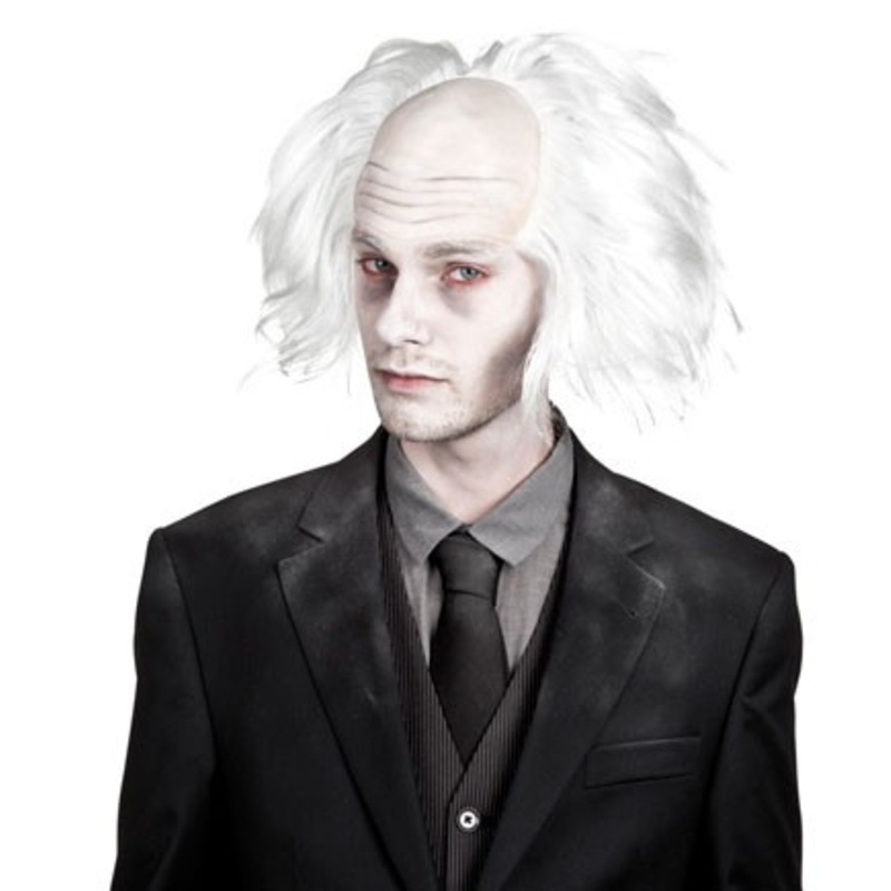 Einstein horror wig white