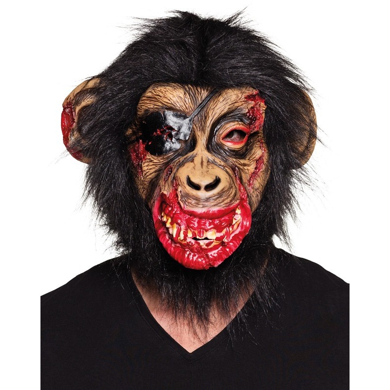 Injured horror monkey mask with hair