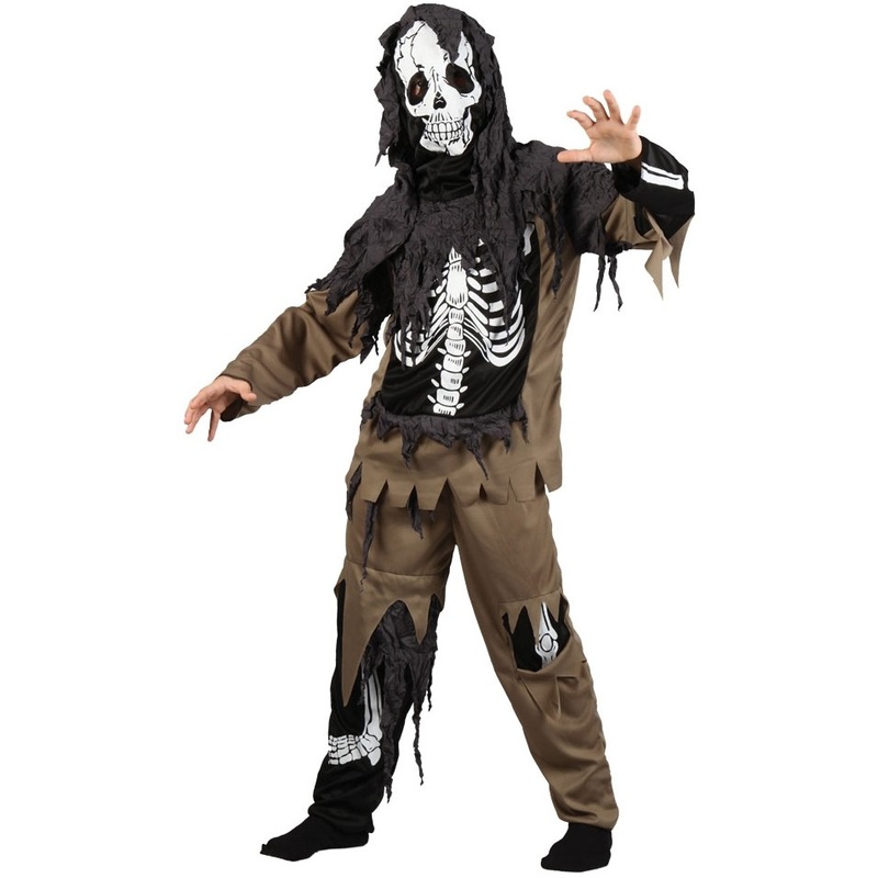 Skeleton in tattered children's costume S