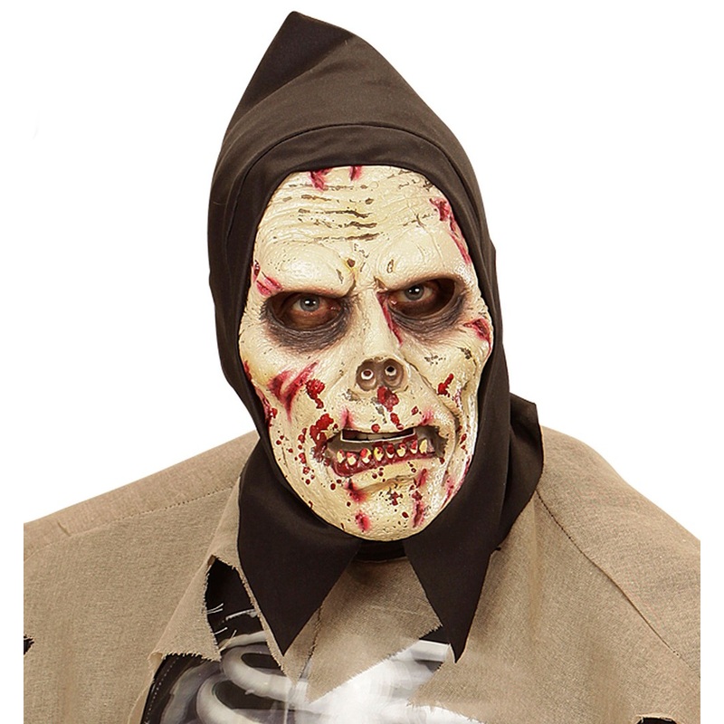 Zombie mask Falko with hood for children
