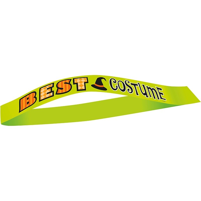 Best Costume Halloween Sash Light Green