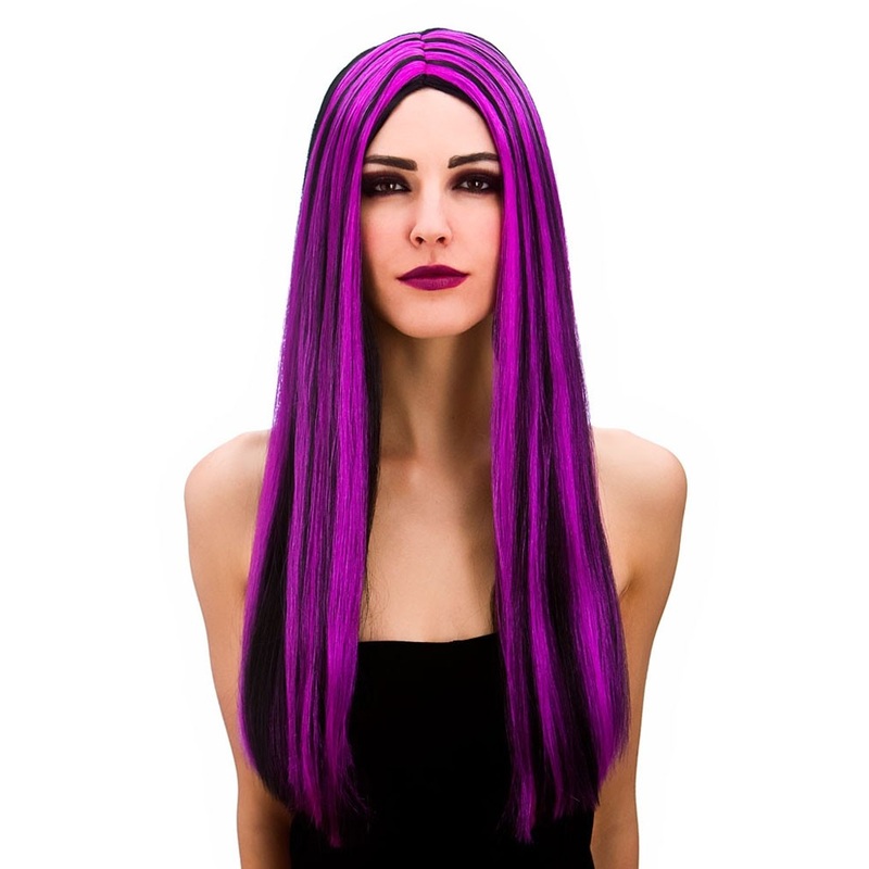 Black purple Halloween wig