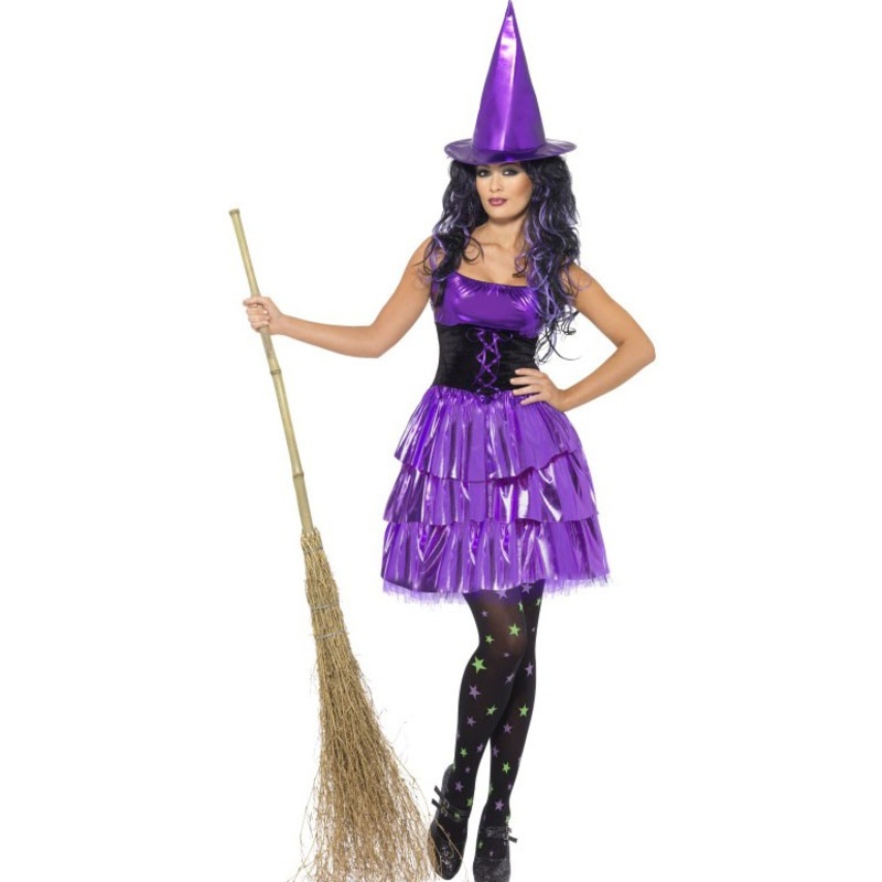 Chic witch costume purple ladies S