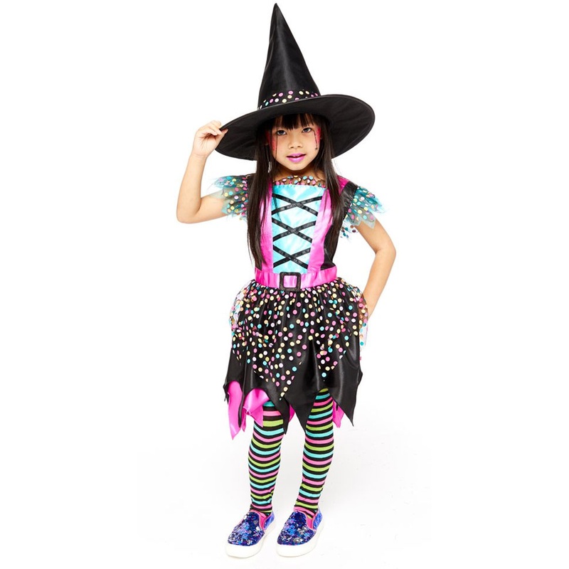 Dotty witch costume for children