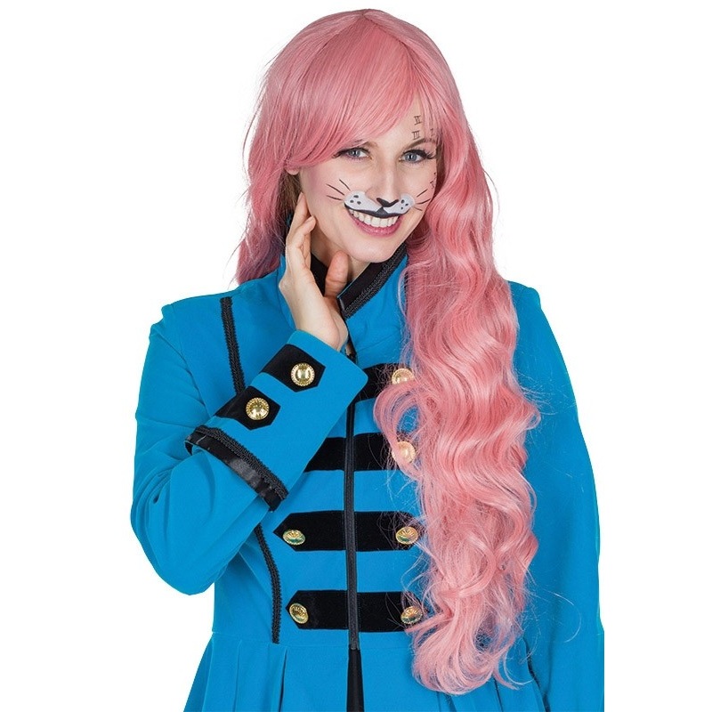 Frosty Pink long hair wig for women