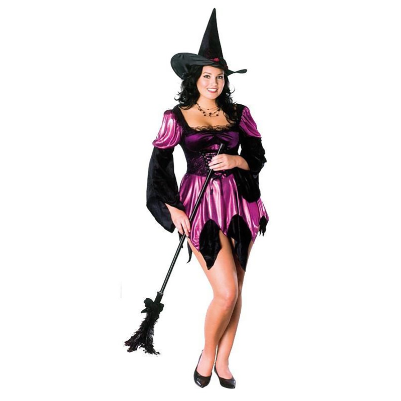 Halloween costume witch black pink sexy