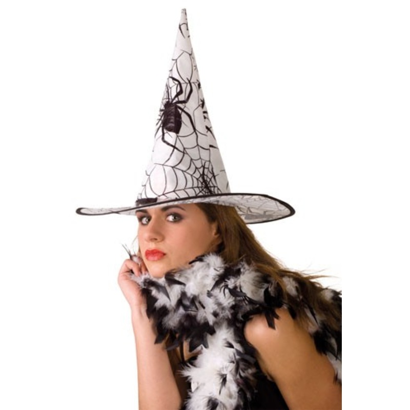 Halloween hat witch with spider web white