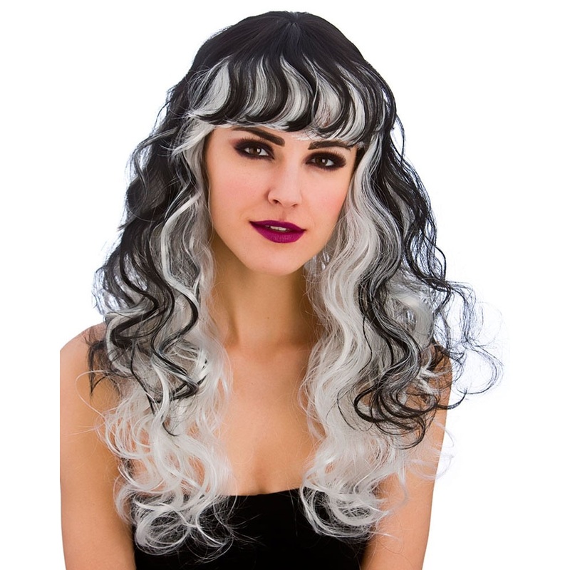 Halloween wig Ava black and white