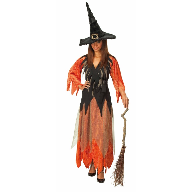 Head witch Osira orange costume for women 36