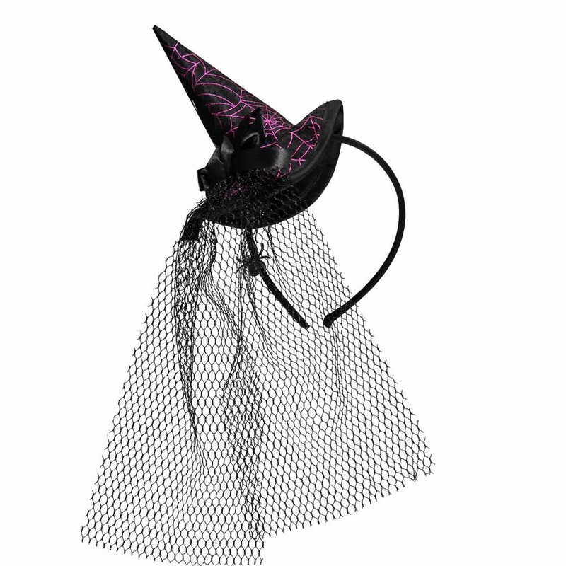 Miniature witch hat with veil