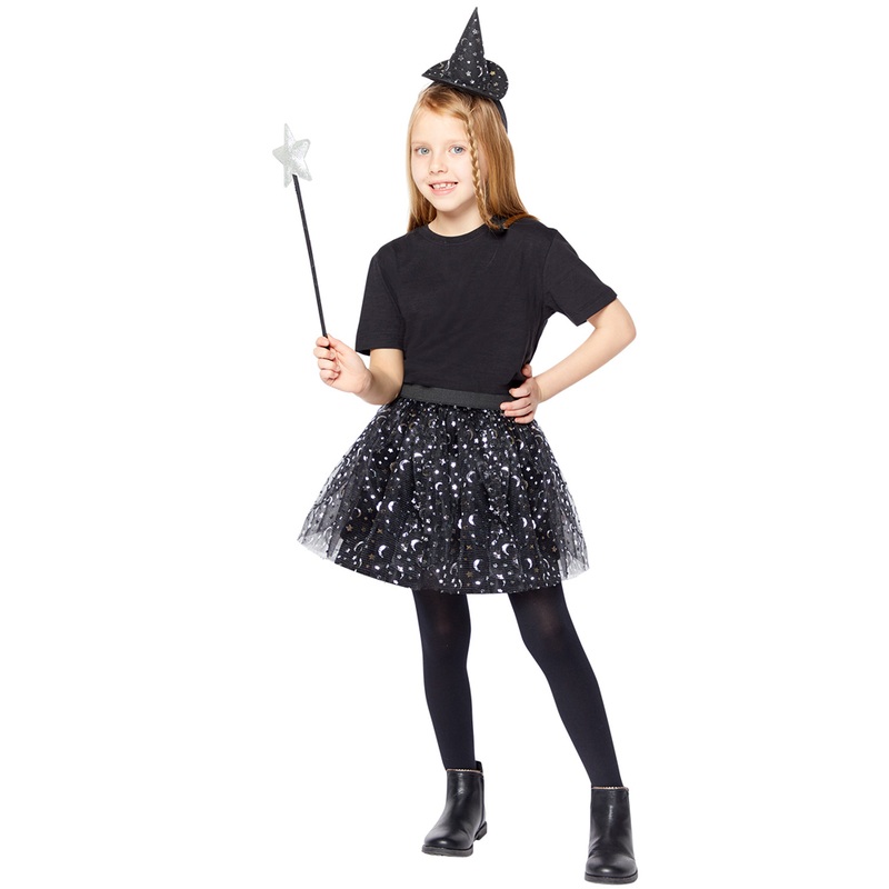 Sparkling witch costume set for girls