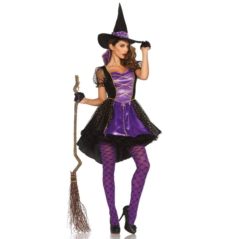 Stars witch ladies costume purple S-M