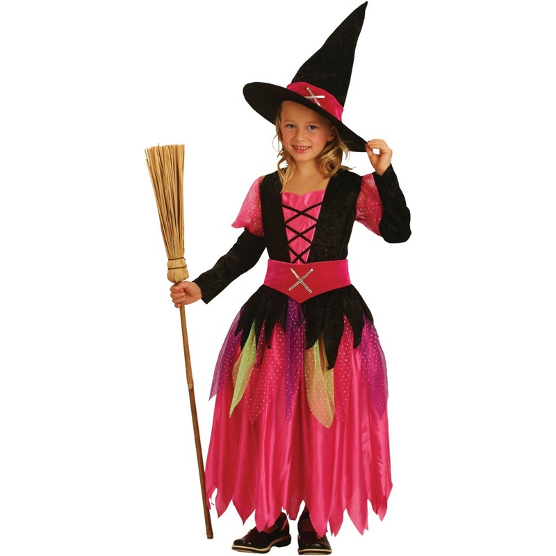 Sweet witch girl costume pink