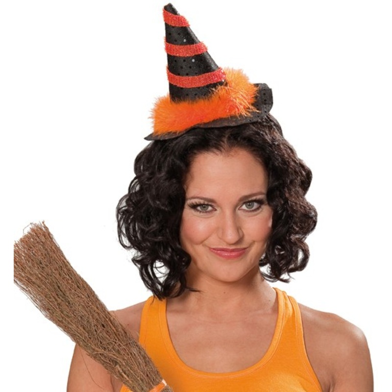 Witch hat with orange / black headband