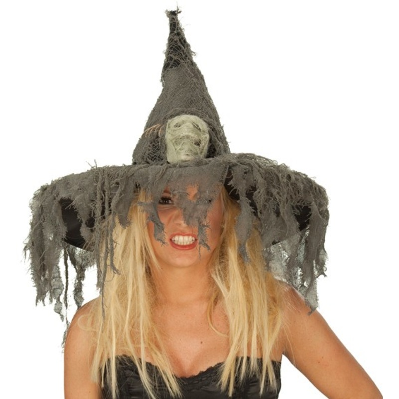 Witch hat with skull