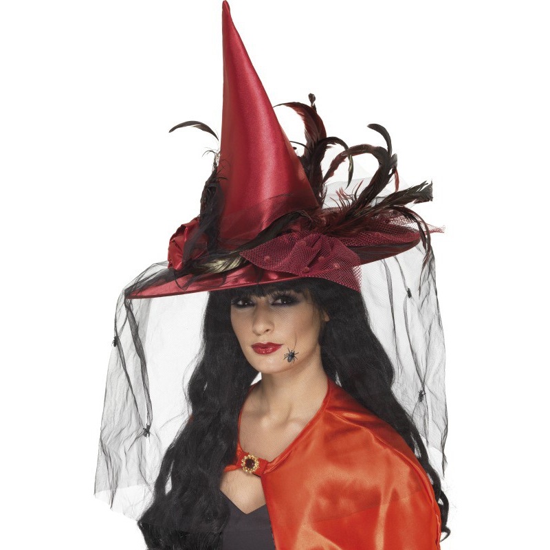 Big chic red witch hat