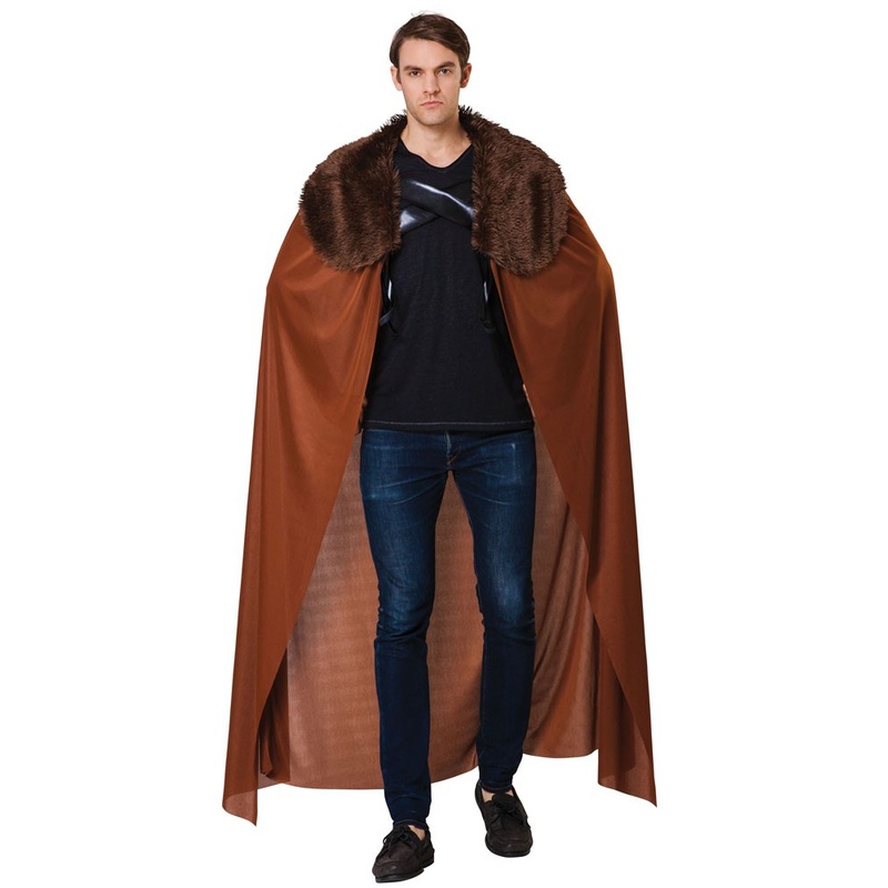 Brown nobleman cloak with fur collar
