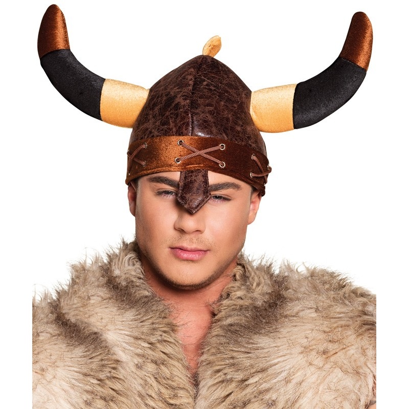 Brown viking fabric helmet