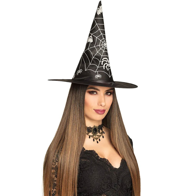Hat spider web witch hat black white