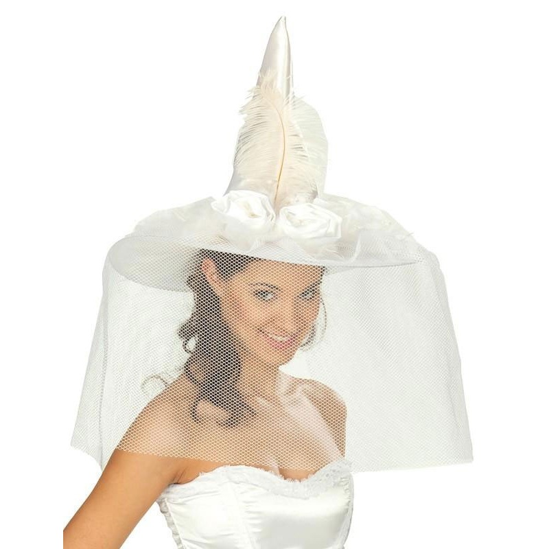 Hat white veil witch hat ghost bride