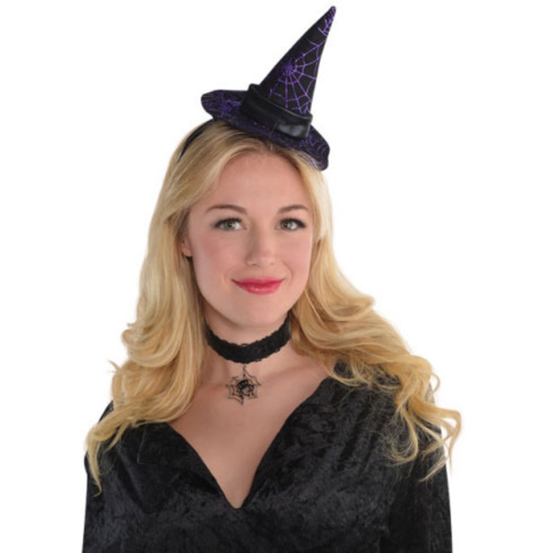 Mini witch hat on purple headband