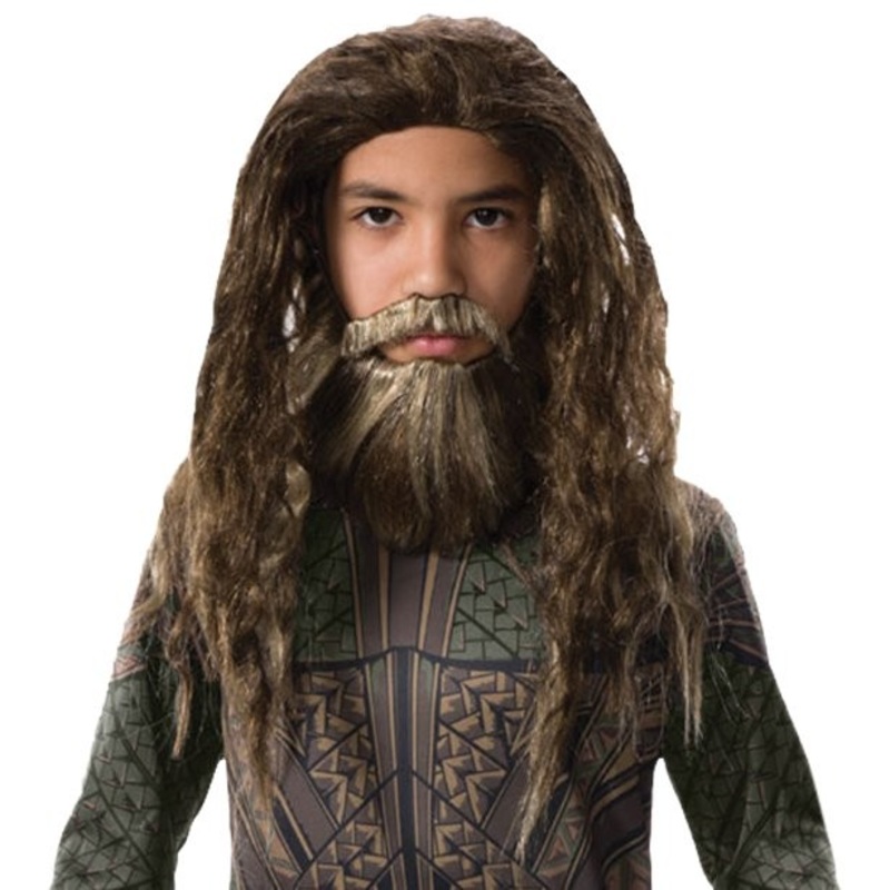 Aquaman wig with beard for children