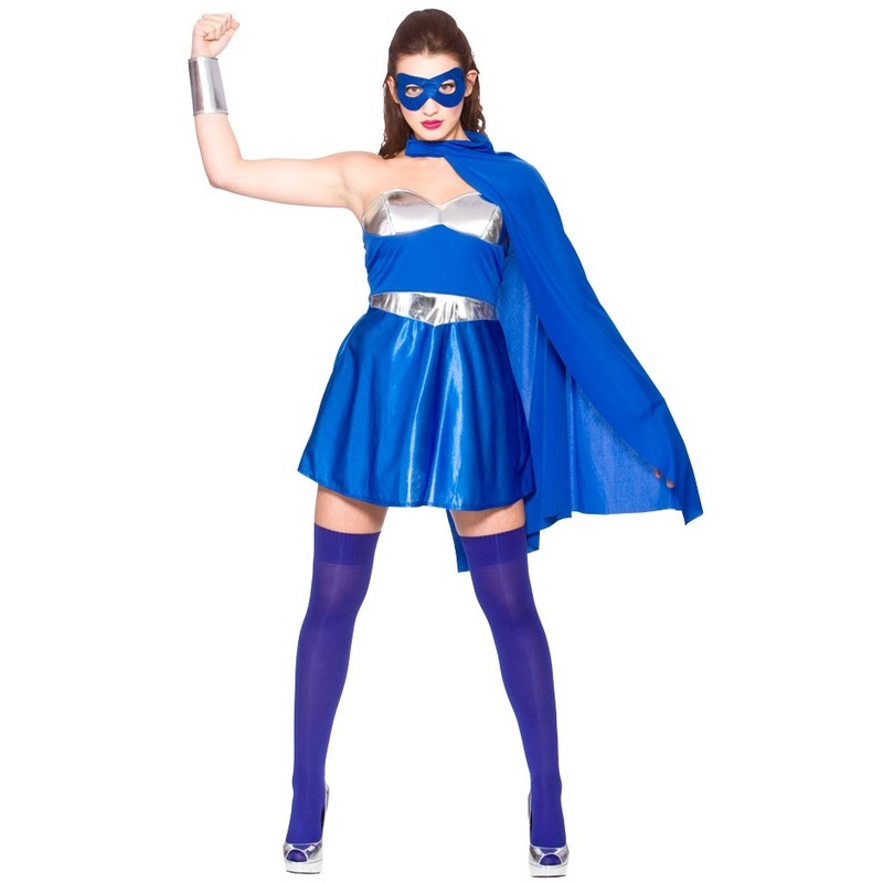 Blue superhero costume XS