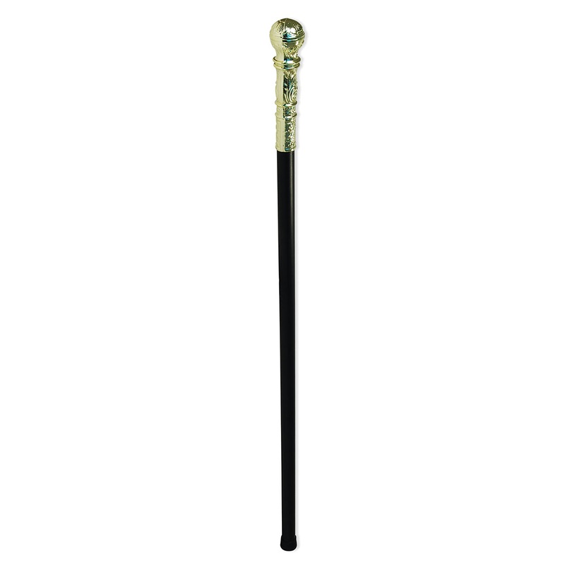 Elegant walking stick with golden application