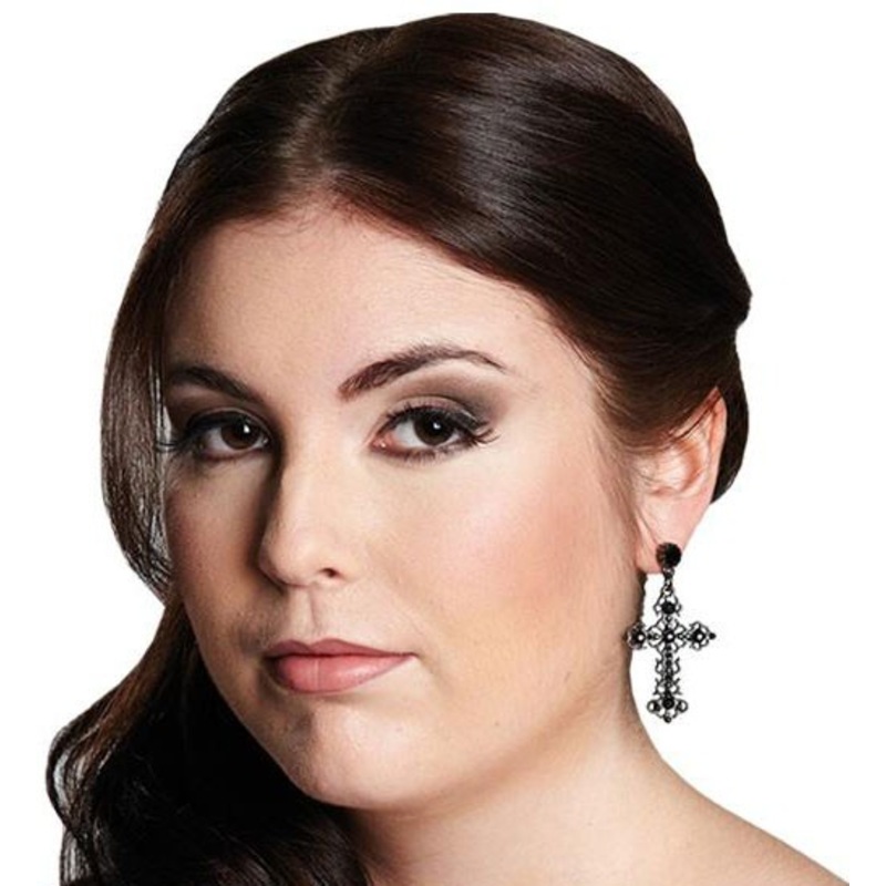 Filigree cross earring 4cm