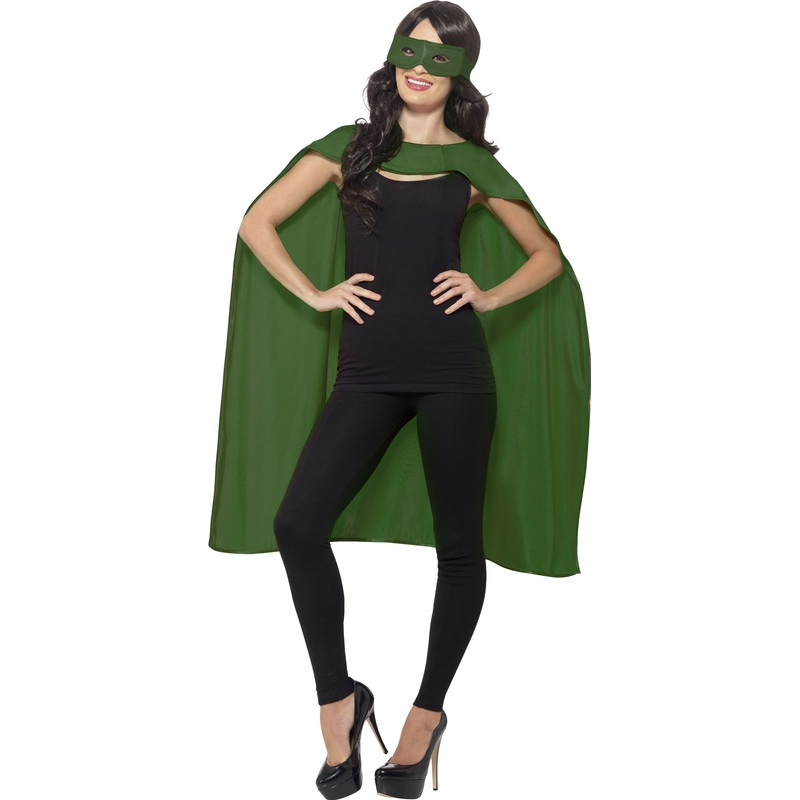 Heroes cape with eye mask in green